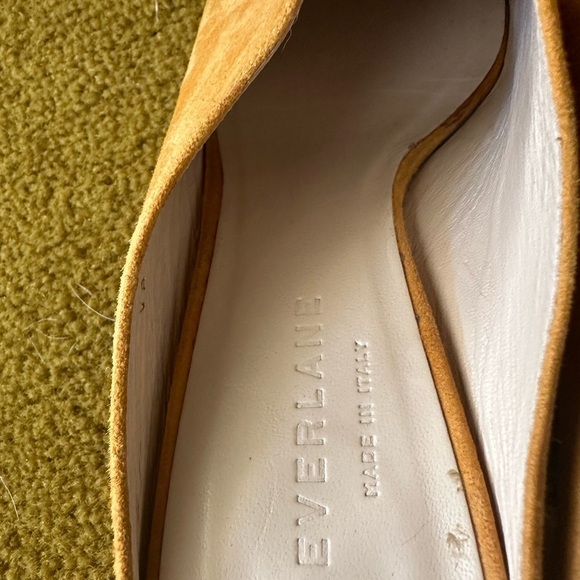 Everlane The Day Mule Suede Leather Yellow Block Heel Clog Round Toe 7 - Picture 4 of 9